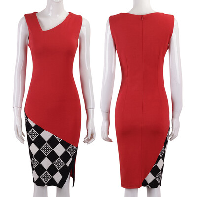 

5 Colors Sleeveless Pencil Dresses 2016 New Arrival V-Neck Women Dresses 65%Cotton 35%Polyester Casual Dresses