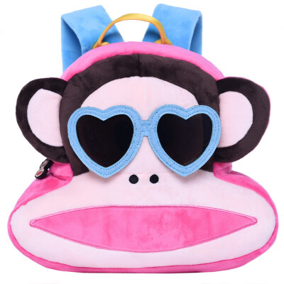 

Jingdong supermarket] mouth monkey (Paul Frank) baby bag kindergarten shoulder plush shape cute bag children backpack bag PKY2021A pink