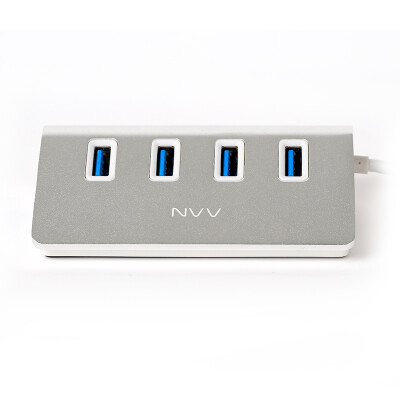 

NVV (UH-C) USB-Splitter HUB-концентратор Алюминий Высокоскоростной 4-портовый USB3.0 Extended Desktop Notebook Universal Silver