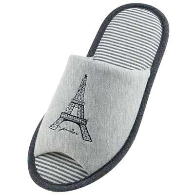 

Jingdong supermarket Royal music slippers men&women couples home floor opening cotton&linen drag YT3517 open gray 250 yards