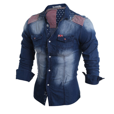 

Men Retro Washed Long Sleeves Shirts