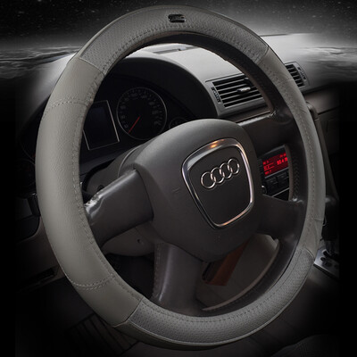 

WRC car steering wheel car head with a layer of leather full leather handle sets of four seasons common 38 cm medium gray