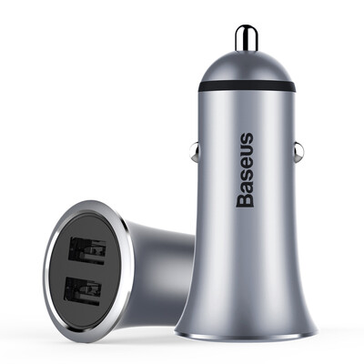 

Baseus 34A Dual USB Car Charger For iPhone 8 Samsung S9 Xiaomi Fast Car Phone Charger Smart Auto USB Car-Charger with LED Light