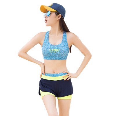 

Sanqi SANQI bikini swimwear ladies small chest big chest gather movement bikini Korean wind hot springs swimwear 88030 orange M code