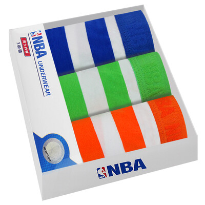 

NBA men&39s underwear cotton flat underwear fashion wide&soft&comfortable breathable striped underwear 3 gift box L