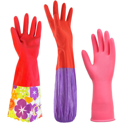 

【Jingdong Supermarket】 Fangcao Dishwashing Laundry Glove Home-friendly Long-Sleeved Glove with Durable Household Glove 3 Double