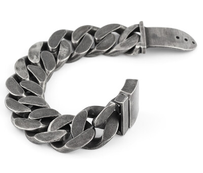 

25mm Mens Chain Boys Big Curb Link Gunmetal Tone 316L Stainless Steel Bracelet charm bracelets for women