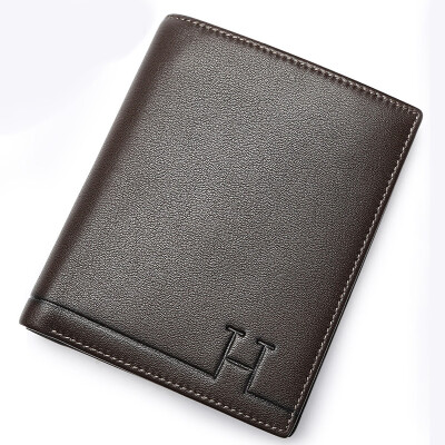 

Red Valley HONGU men wallet fashion leisure multi-card bit cowhide short wallet H10328102 deep coffee