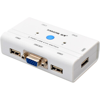 

Shanze (SAMZHE) SZ-211B 2-портовый коммутатор KVM ручной USB2.0 интерфейс мыши и клавиатуры мульти-компьютерный монитор VGA-переключателя совместно с исходной строкой