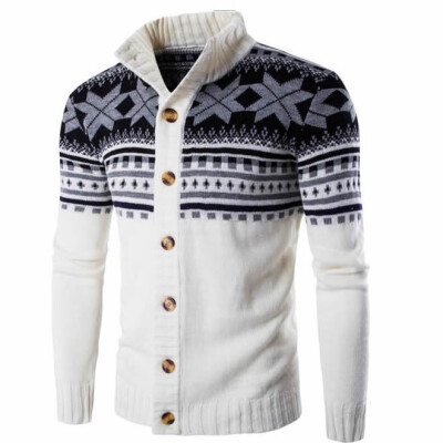 

Mens Casual Knitting Winter Warm Sweater Knit Cardigan Coat