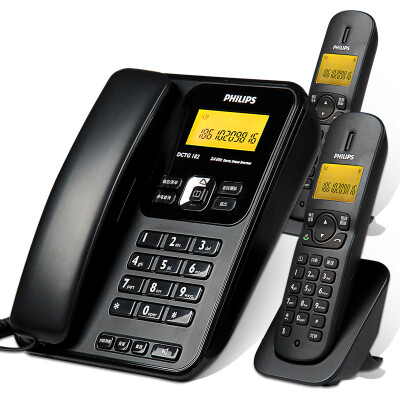 

Philips PHILIPS DCTG182 a drag two pairs of hands-free internal call cordless telephone landline phone machine mother child phone landline black