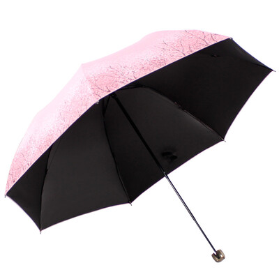 

Paradise Umbrella girls girls black silk screen three fold ultra-light mushrooms princess sunny umbrella sun umbrella pink 30134ELCJ