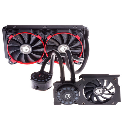 

ID-COOLING Hunter Duet-R интегрированный водяной охладитель CPU + GPU двухсторонний радиатор полная платформа кометный эффект света 240 красный