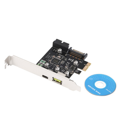 

PCI-E 1x Express to USB 3.1 Type C Dual Port Expansion Card Adapter