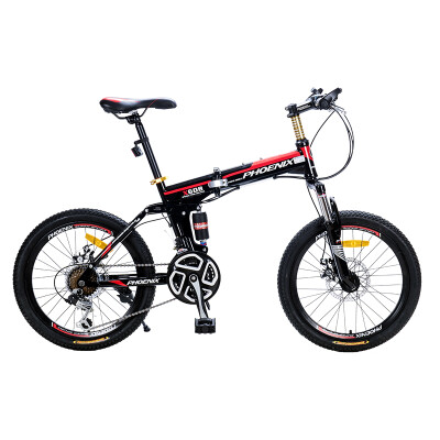 

Phoenix Folding Mountain Bike 20 inches shock-absorbing 21 speed dual disc brake mountain bicycle