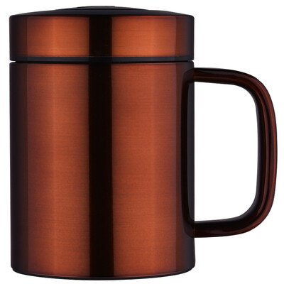

【Jingdong Supermarket】 Vientiane (WANXIANG) I12 565ML men's business type purple cup cup purple sand liner tea cup with handle metal gray