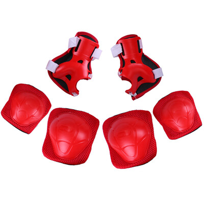 

Pew Extra Specials POVIT Children's Six Pieces Knee Wristguards Elbow Palms Skateboards Skateboards (Black) P-3209