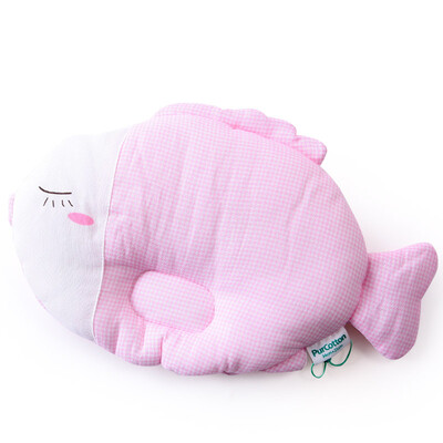 

Cotton era baby stereotypes pillow baby newborn gauze pillow anti-head 34x21cm blue&white grid 1 bag