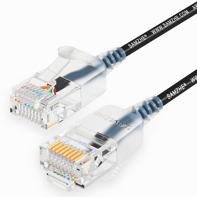 

SAMZHE SZH-6020 super six types of fine diameter CAT6A high purity oxygen-free copper network jumper 8-core twisted-pair high-speed ultra-6 type RJ45 network cable 2 meters black