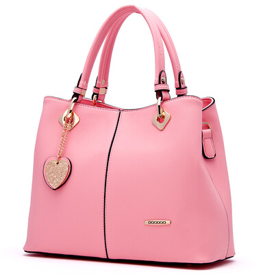 

DOODOO bag fashion simple handbag shoulder Messenger bag large bag ladies bag handbags wild tide messenger bag D5028 peach pink