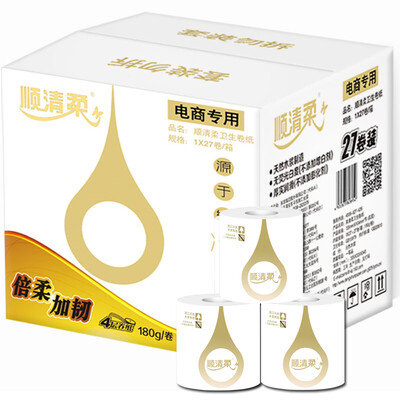 

Shunqing soft toilet paper pure version 4 layer 180g core rolls paper * 27 volumes (FCL sales