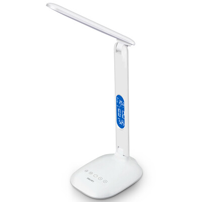 

Deli 4325 rechargeable lamp office bedroom bedside lamp third gear adjustable alarm clock function white