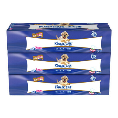 

Kleenex) toilet paper flexible white three-layer roll paper toilet paper 30 capsules (10 tablets * 3 mention