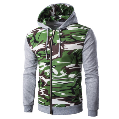 

Men Casual Cotton Camouflage Hoodie Jacket Coat