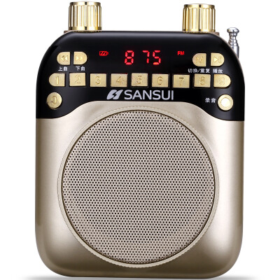 

Landscape SANSUI V100 small bee portable loudspeaker teacher tour guide teaching dedicated waist hanging high-power loudspeaker card player gold