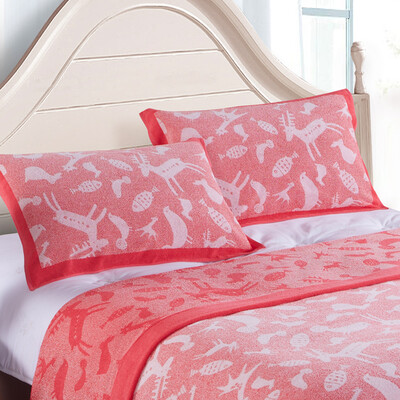 

Covator pillow sleeves Nordic style cotton pillow towel pair of adults twist twist yarn pillow 2 pieces to increase the sweat sweat skin breathable watermelon red 2 50 80cm