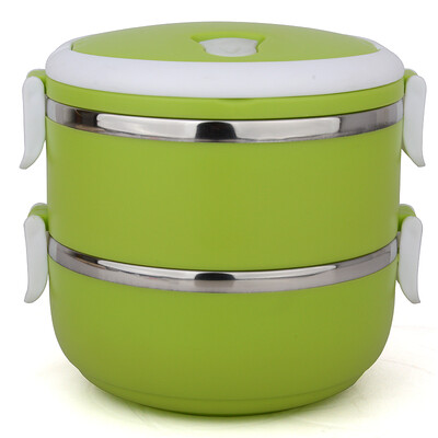 

Jilui Lunch Box / Pens Love Series 1.4L Нержавеющая сталь Двойной слой Lacquer Box TB-102 Зеленый