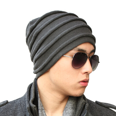 

CACUSS WOOL KNIT HAT Мужская двухсторонняя шерстяная крышка с теплой шляпой унисекс зимняя шапка темно-серая передняя - кофейная спинка Z0081
