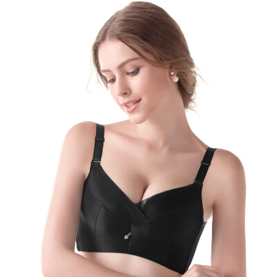 

Thousand Nami US Seamless Chest Thickening No Steel Lap Underwear Gathering Adjustable Tube Crossover Simple Concise Bra Bra 2498 Silty Powder B70