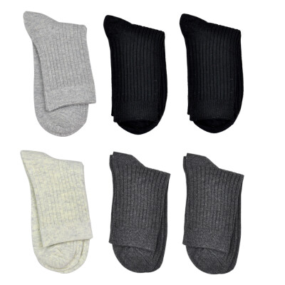 

6 Pairs Lot Mens Dress Socks Solid Color Cotton Fashion Crew Socks 550004