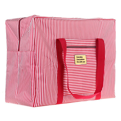 

Jingdong supermarket] Jingtang travel bag bag clothing finishing bag Oxford cloth waterproof bag red stripes (trumpet