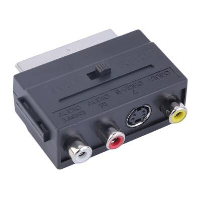 

SCART To 3 RCA Composite Phono with SVHS -Video Adaptor In / Out Switch