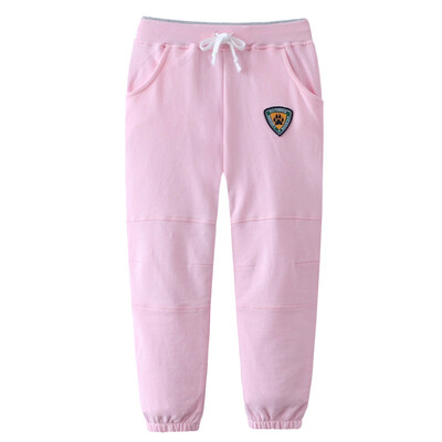 

(KIDS MAM & DAD) children's casual pants boys and girls sports pants big children children stitching pants 60240 pink 150