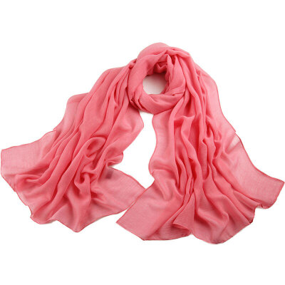 

Jingdong Supermarket] Antarctic (Nanjiren) scarf solid color Korean cotton and linen scarves spring and autumn scar four seasons wild air conditioning shawl watermelon red