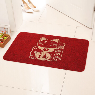 

Suarte printing enamel mats home entrance porch mat non-slip door mat 5080cm lucky cat red