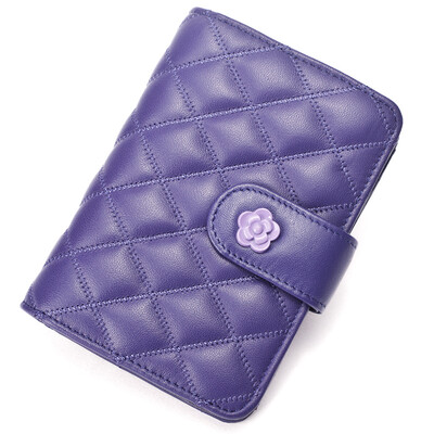 

DOODOO wallet women short paragraph sheepskin new small wallet Japanese and Korean style fan change coin bag D6965 treasure blue
