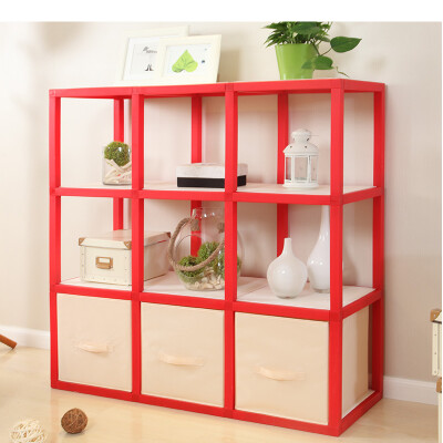 

Overflow color of the year shelves shelf environmental protection lockers free assembly lattice box creative shelf N + 1 shelves 33 red DKN1016