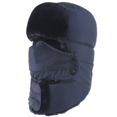 

Bai Shangyi special men&women Lei Feng hat plus velvet thick winter windproof cotton cap outdoor cold winter hat with mask neck NFM001 Tibetan blue