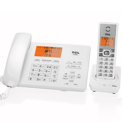 

TCL D21 digital cordless telephone machine seat machine machine recording phone hands-free screen backlight home office fixed wireless landline / a drag of a set of machines (elegant white