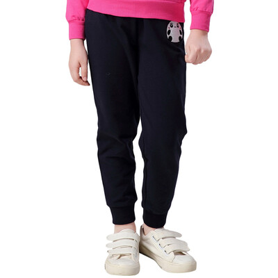 

Xin Song girls hide blue panda patch embroidered leisure sports trousers children spring spring knitted sports pants E010B140 58