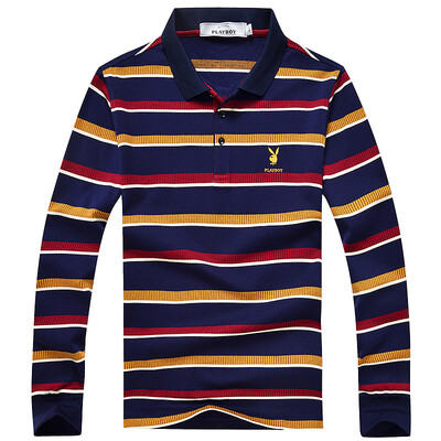 

Playboy PLAYBOY Футболка Мужская мода Полосатая рубашка с длинным рукавом 16001PL1907 Red XL