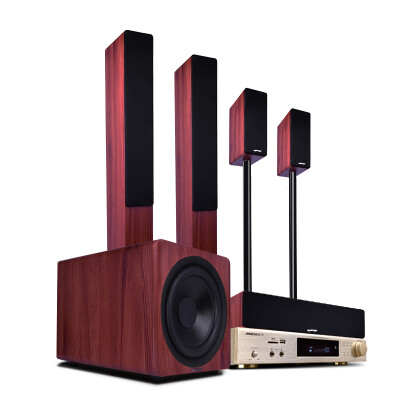 

Shuanguo SA6303 home theater 51 sets of audio combination of home amplifier KTV living room TV speakers 51 home theater six-piece with 2 wireless microphones mahogany