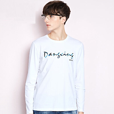 

Танцы с волком (DANCING WOLVES) Весна с длинными рукавами Футболка мужская 379306229 белая 185 / 100A