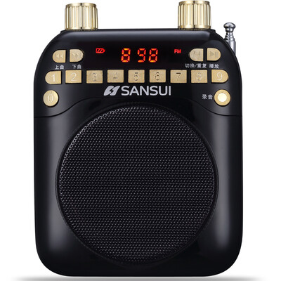 

Landscape (SANSUI) T16 wireless Bluetooth speaker phone portable small audio radio card subwoofer computer small steel gun brown