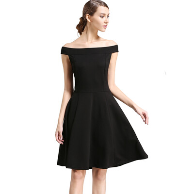 

Buenos Ninos Womens Fit&Flare Off the Shoulder Pleated Swing Party Skater Dress