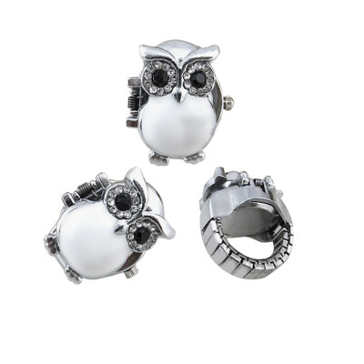 

Fashion Creative Retro Owl Finger Clamshell Ring Watch Womens Watches Gift New 240176